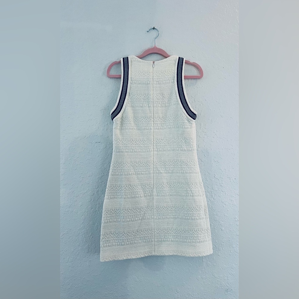 The Kooples White Ribbed Tank Dress with Black Trim - Picture 8 of 8